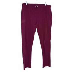 Med Couture Womens Burgundy Scrub Pants L Lightweight Stretchy Fabric With Draws